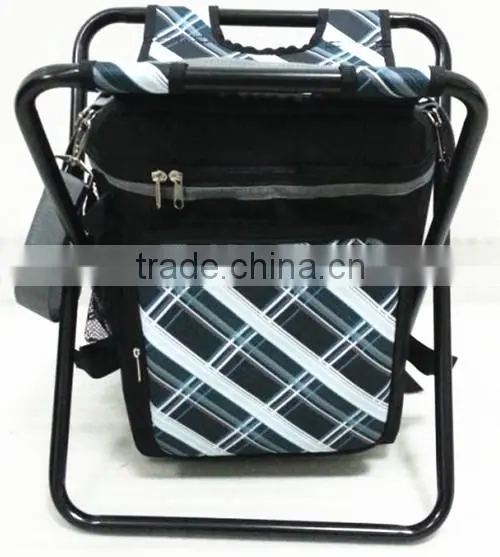 Folding cooler stool with steel tube and the 600D colored fabric