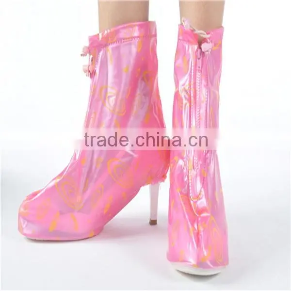 Fashion Non-slip thicken plastic women rain shoe covers, dress shoe rain cover