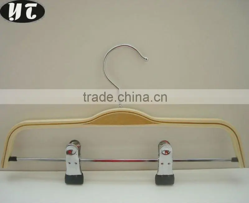 G05 kids skirts hanger laminated wooden pants hanger for shop use