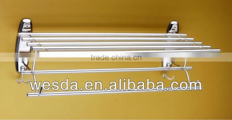 Wesda Fashion Stainless steel towel rack with clothes hooks A082