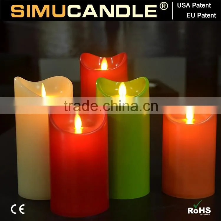 moving flame wick simulate led candle with timer with USA and EU patent Christmas