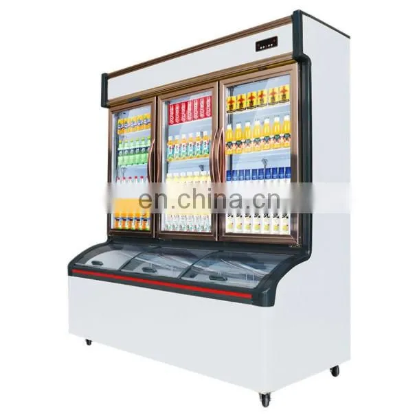 Commercial large vegetables drink display freezer cooler restaurant BBQ meat refrigerator preservation freezing cooler display