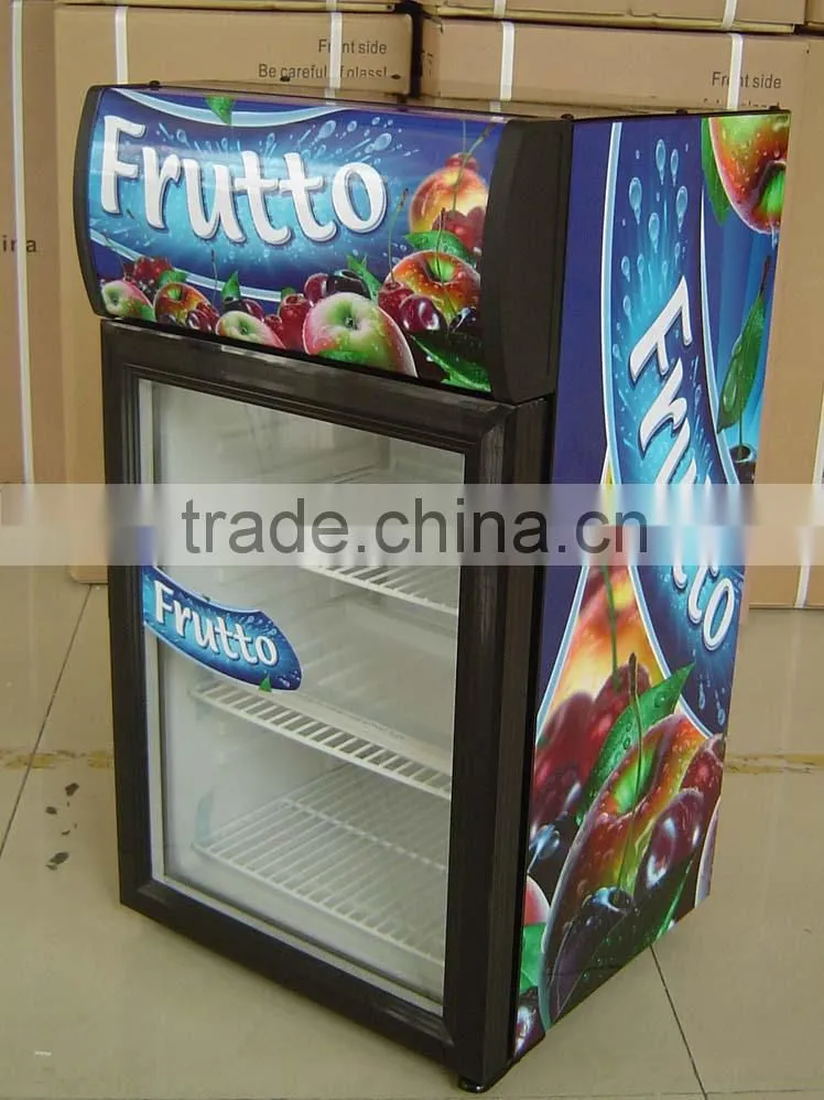 Single Glass Door Mini Table Top Refrigerating Showcase
