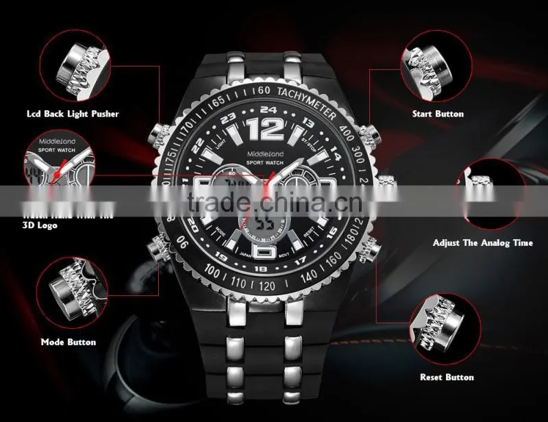 2015 top brand watches men,branded watches for men, middleland 8015