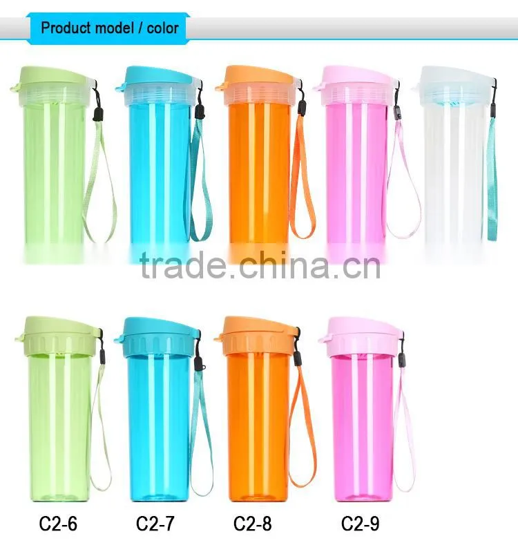 Filter plastic handle tea Water Bottles, Colorful plastic water cup bottle,vacuum cup