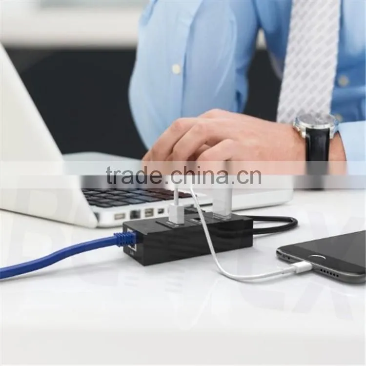 Hot Plug USB-C to RJ45 3.0 USB Port Power Powerline Adapter Hub