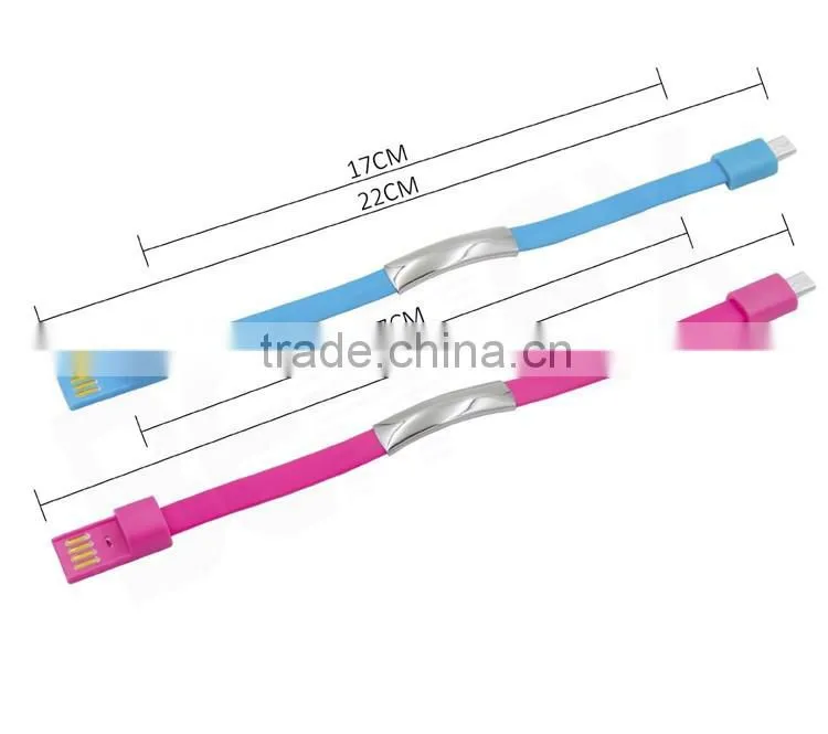 Magnetic Bracelet Wrist Band Data Micro USB Cable for Phone