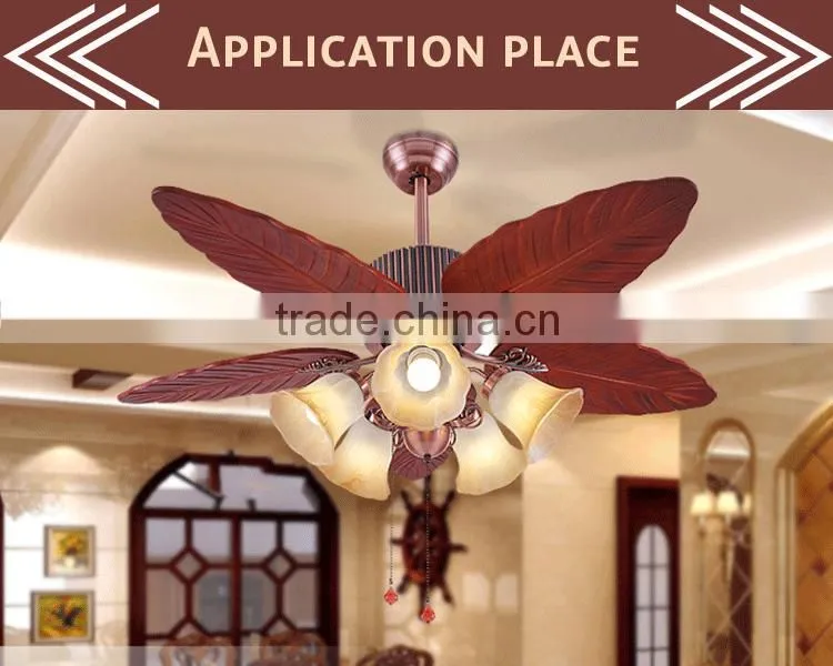 Outdoor Use Leaf Blades Ceiling Fan With Remote