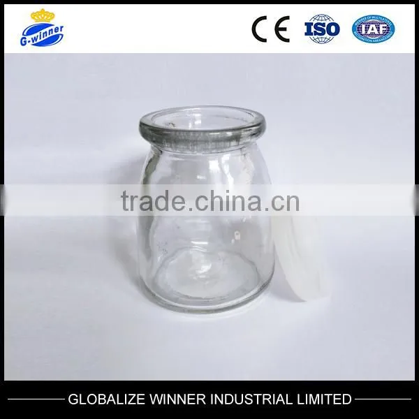 100ml pudding bottle with plastic cap,glass bottle dessert bottle