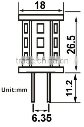 bi pin 360 12V AC DC SMD 2835 GY6.35 led lamp