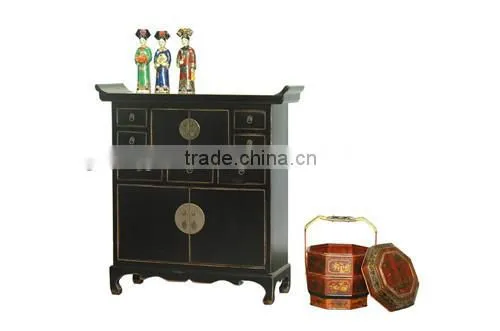 antique chinese style tall wood cabinet
