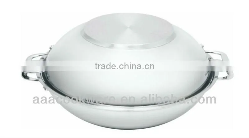 2013 Factory New Products stainless steel wok with S/S Cover