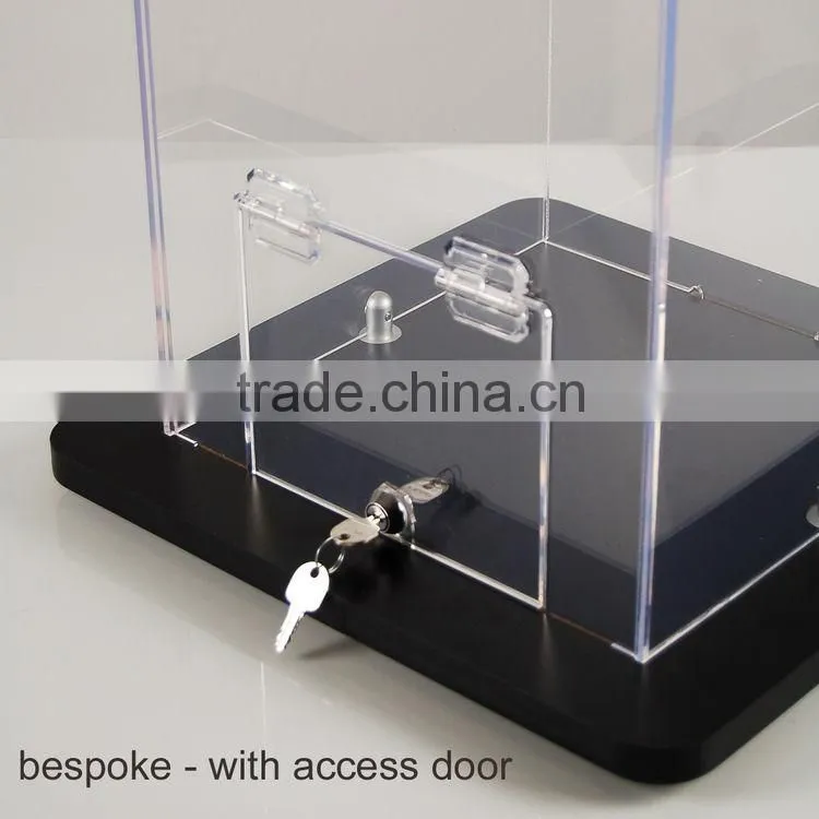 Modern Design Clear Acrylic Floorstanding Suggestion Box/Ballot Box/Donation Box