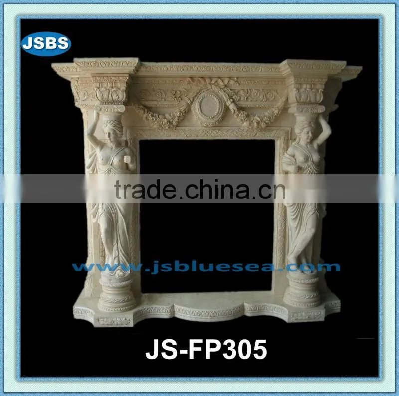 stone carved antique decorative fireplace inserts