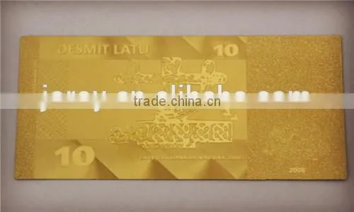 Gold plated banknotes Latvia Banknote