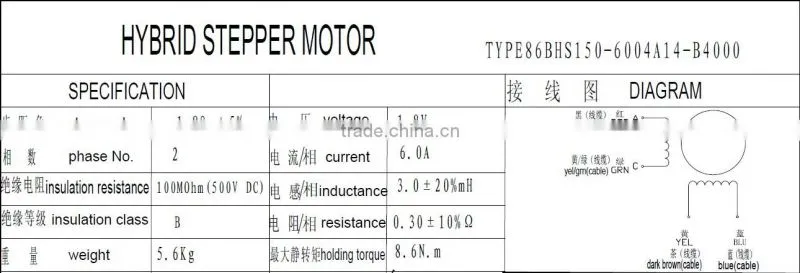 step motor with encoder ,Nema 34 156mm closed loop hybrid stepping motor manufacturing