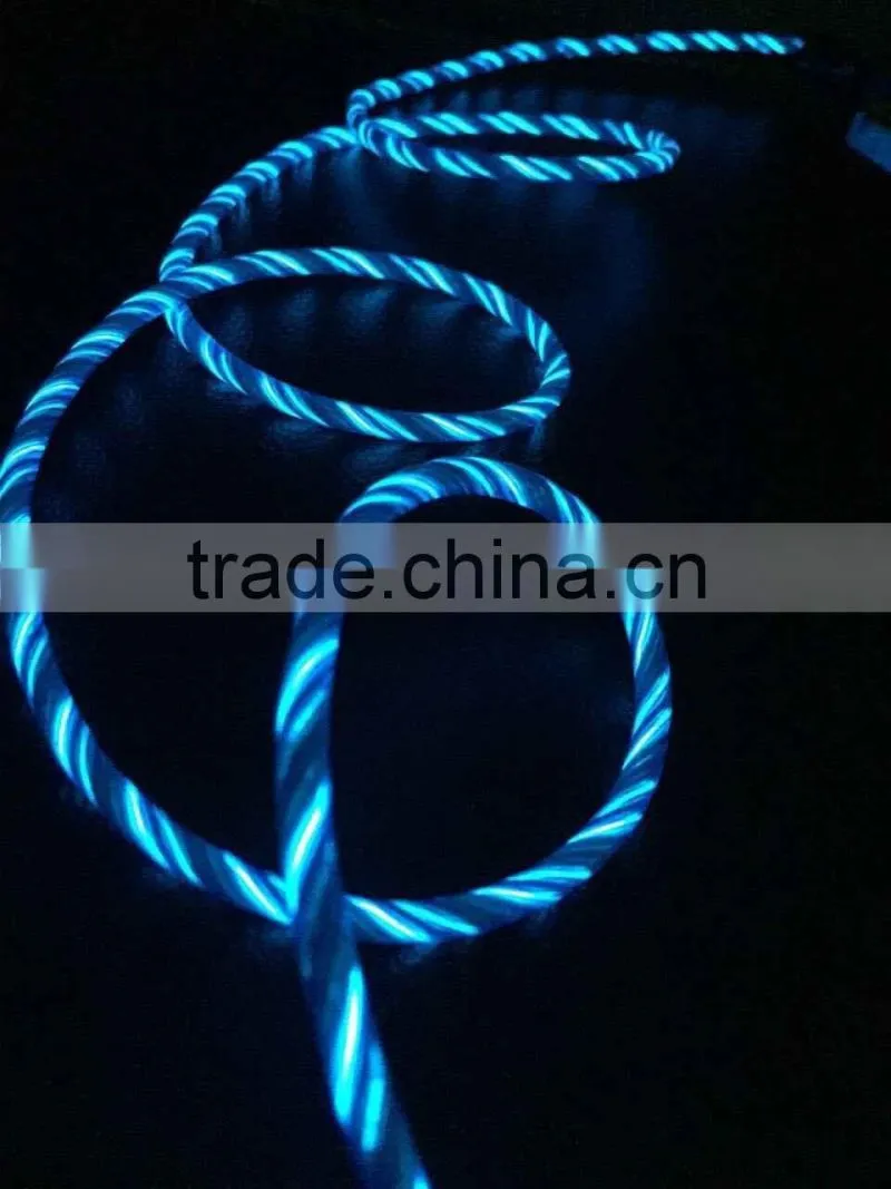 Light Moving LED Light Flowing Current Smartphone Charger Data Cable