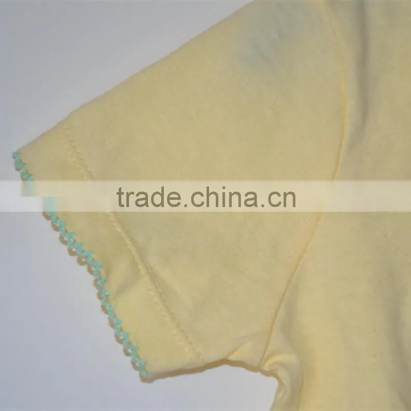 The little girl's dress clothing wholesale children's clothing fashion design/ Girls' yellow T-shirt