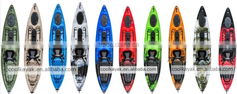 HDPE paddler plastic boat fishing kayak with pedals and rudder