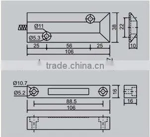 Metal Housing Roller Shutter Sensor Overhead Mounted Magnetic Contact PY-C55Z