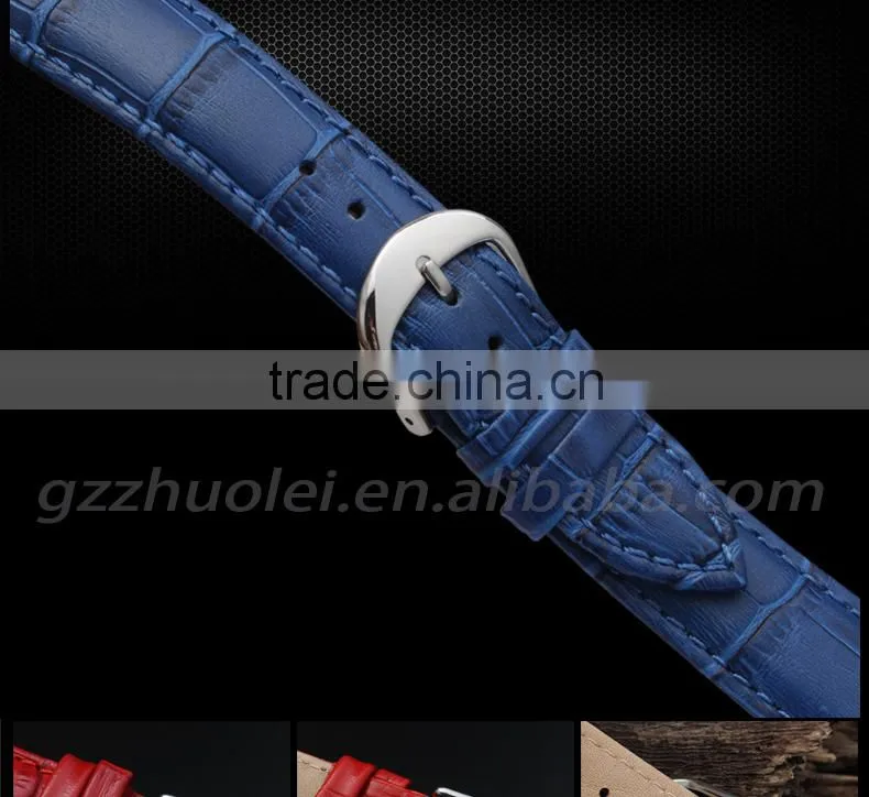 Cheap 12|14|16|18|20mm high quality cowhide leather Watch strap wholesale 3PCS
