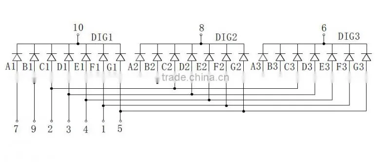 0.25" digital products small 7 segment led display 3 digit
