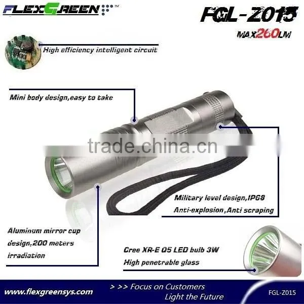 18650 battery Q5 military EDC mini torch