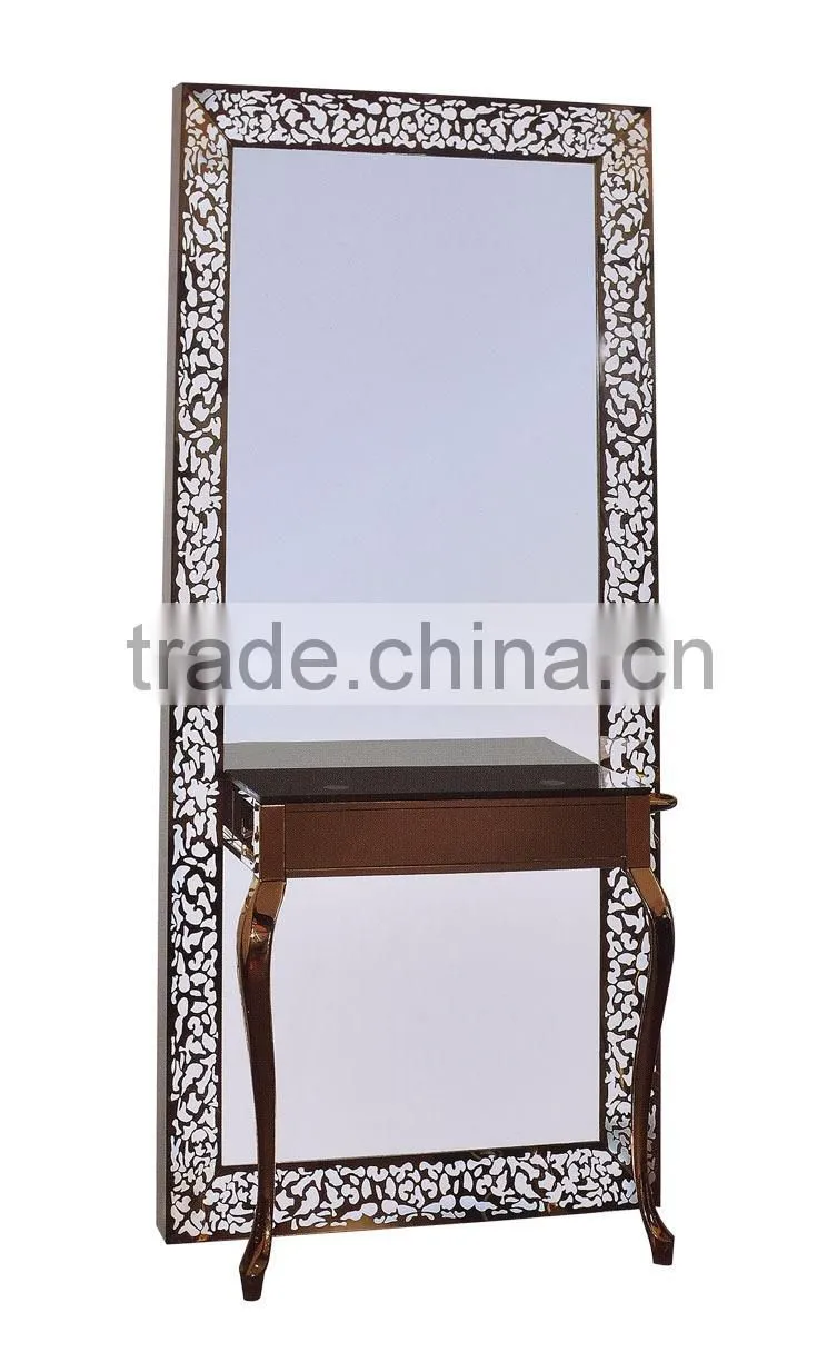 2015 New style elegant salon styling mirror with lamp