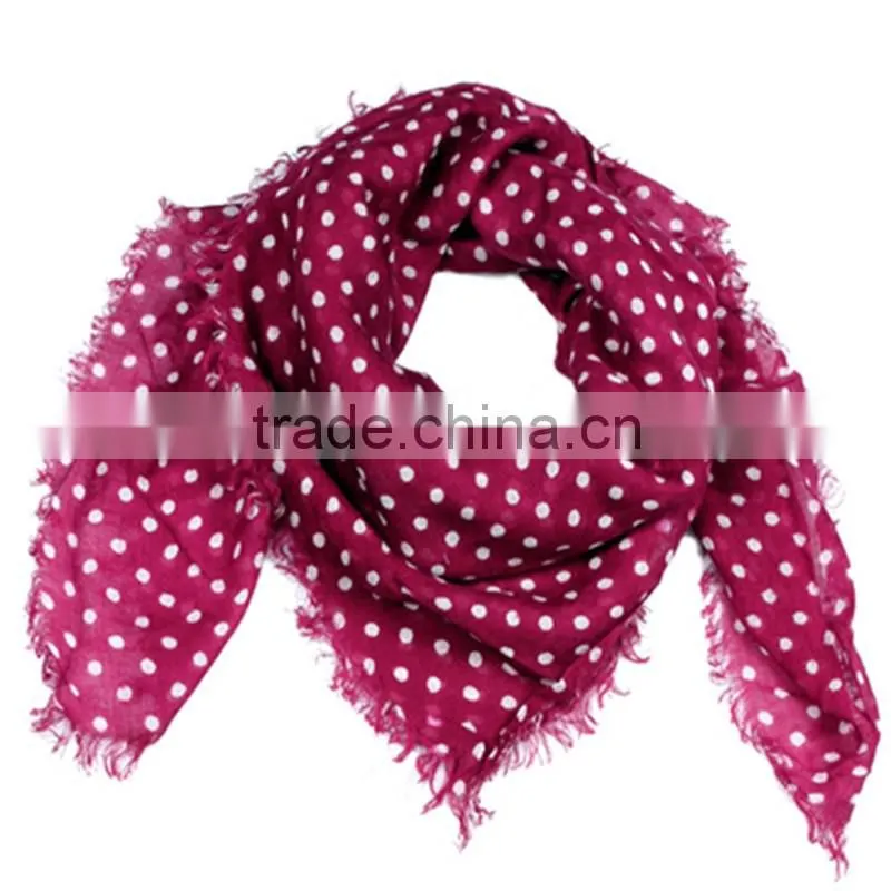 dot print with fringer men's scarf