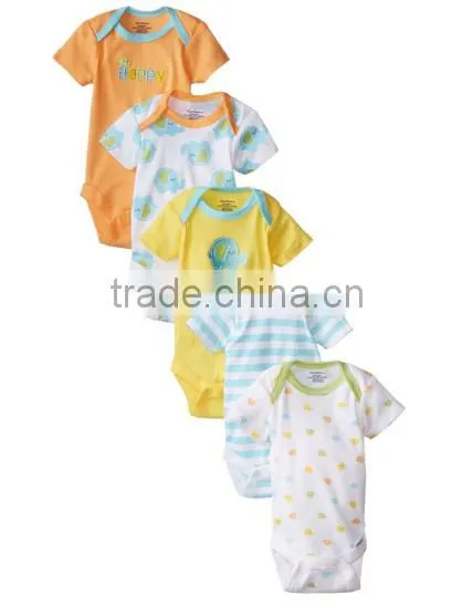 custom unisex cotton newborn baby five-pack variety onesie