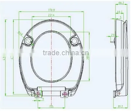 Urea toilet seats with high qualit, soft close mechanism,one button to release system