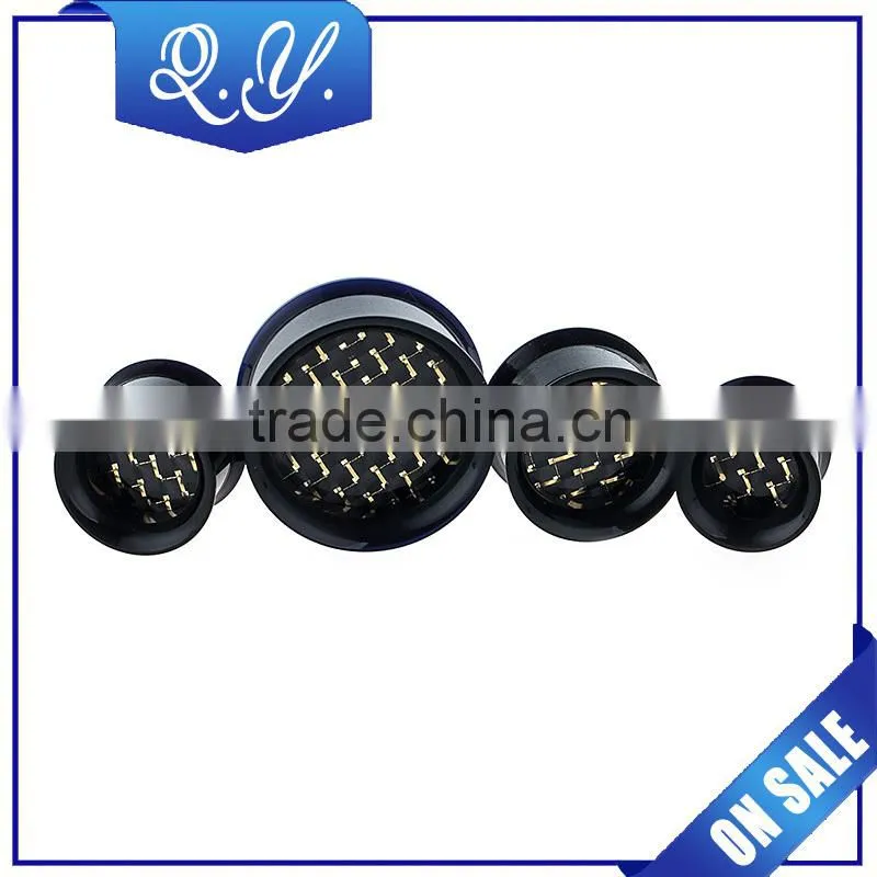 Brand Name Jewelry Cool Design Black Acrylic Ear Plugs Piercing