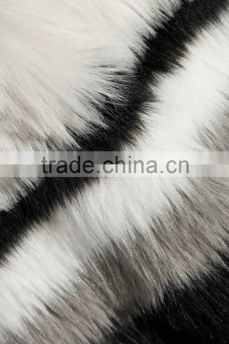 NEW design stripe long jacket winter women jacket Fur Striped faux fur coat