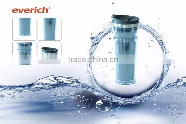Everich 2016 Everich Double Wall Plastic Travel Mug With Flip Pp Lid
