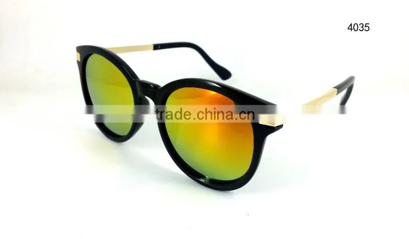 square with metal half frame mirror lens glasses
