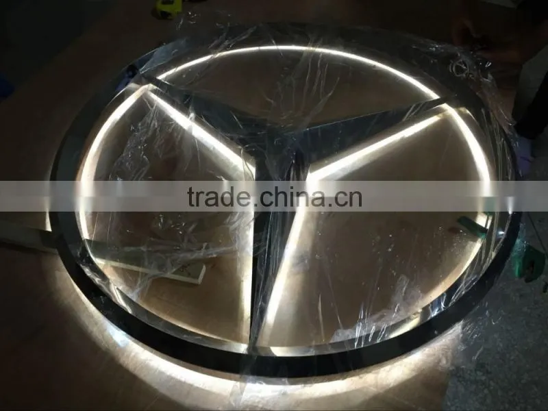 3d polished stainless steel metal car signs/Mercedes benz logo