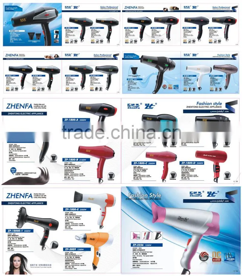Professional AC Motor Hair Drier Steam hair dryer 2400w ZF-8836