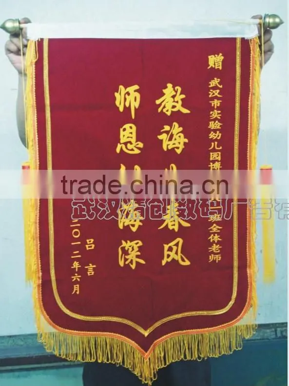 oval shape flag fringes flag custom made flag