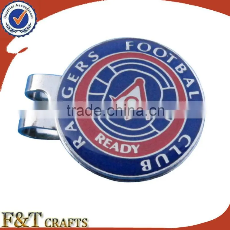 Custom sofr enamel golf epoxy hat clip/ golf cap clip ball marker/mini hat hair clip