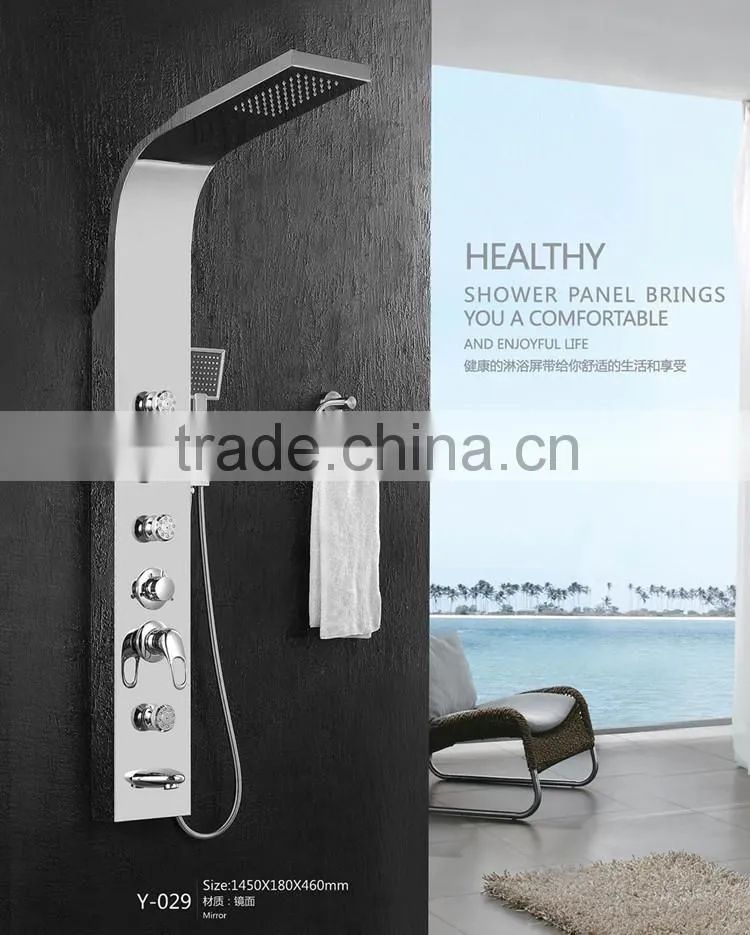 China sanitary ware 304 stainless steel column set shower panel Y-029
