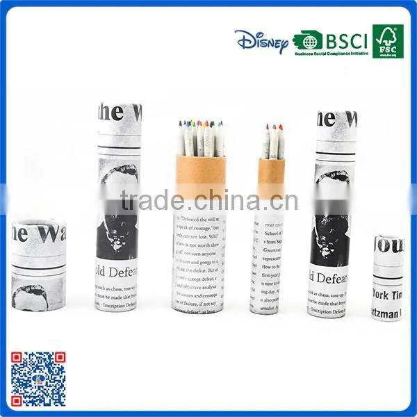 Wholesale 7 inch water soluble hexagonal color pencil with dipped for kids and office