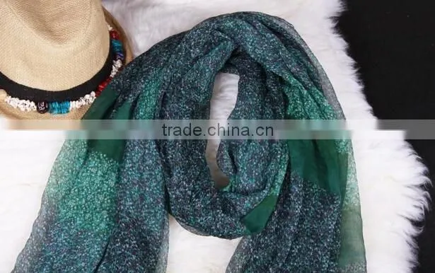 Floral and dots pattern silk scarf ,wholesale