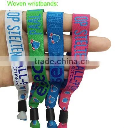 Custom RFID Fabric Woven Festival polyester Wristbands RFID for Events and Concert