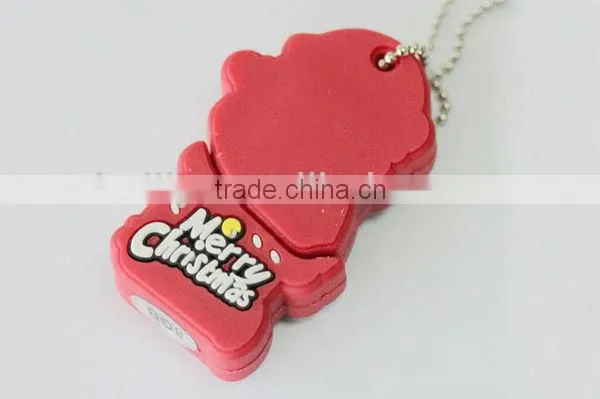2013 the high quality and the latest design silicone USB cover for Santa Claus