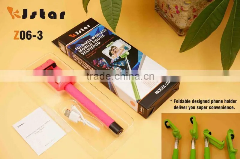 2015 original KJSTAR new bluetooth foldable selfie stick monopod