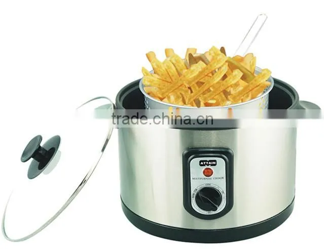 Stainless steel electric fryer microwave with filter and basket