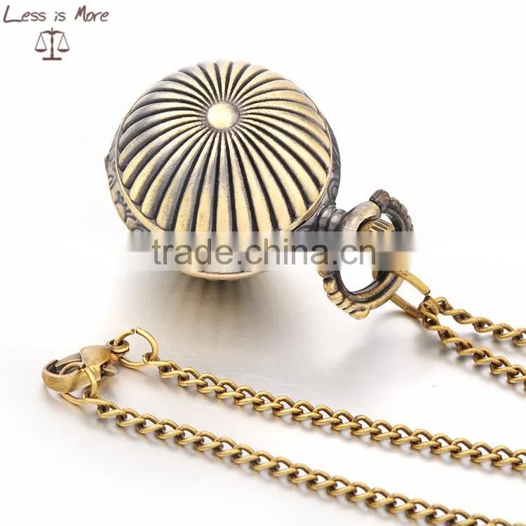 Gold & silver Round pocket watch necklace,antique watch pendant