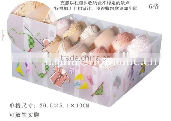 Transparent divided socks storage box with clear top