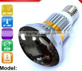Mirror face Hidden Bulb Wifi Security DVR IP Camera factory price