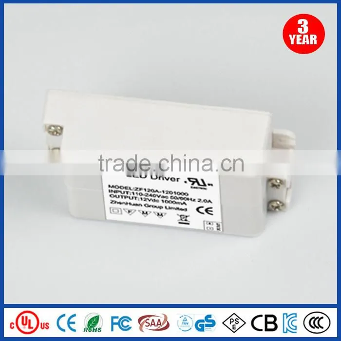 ZF120A-1201000 led tranformer 12v dc 1000mA output led driver